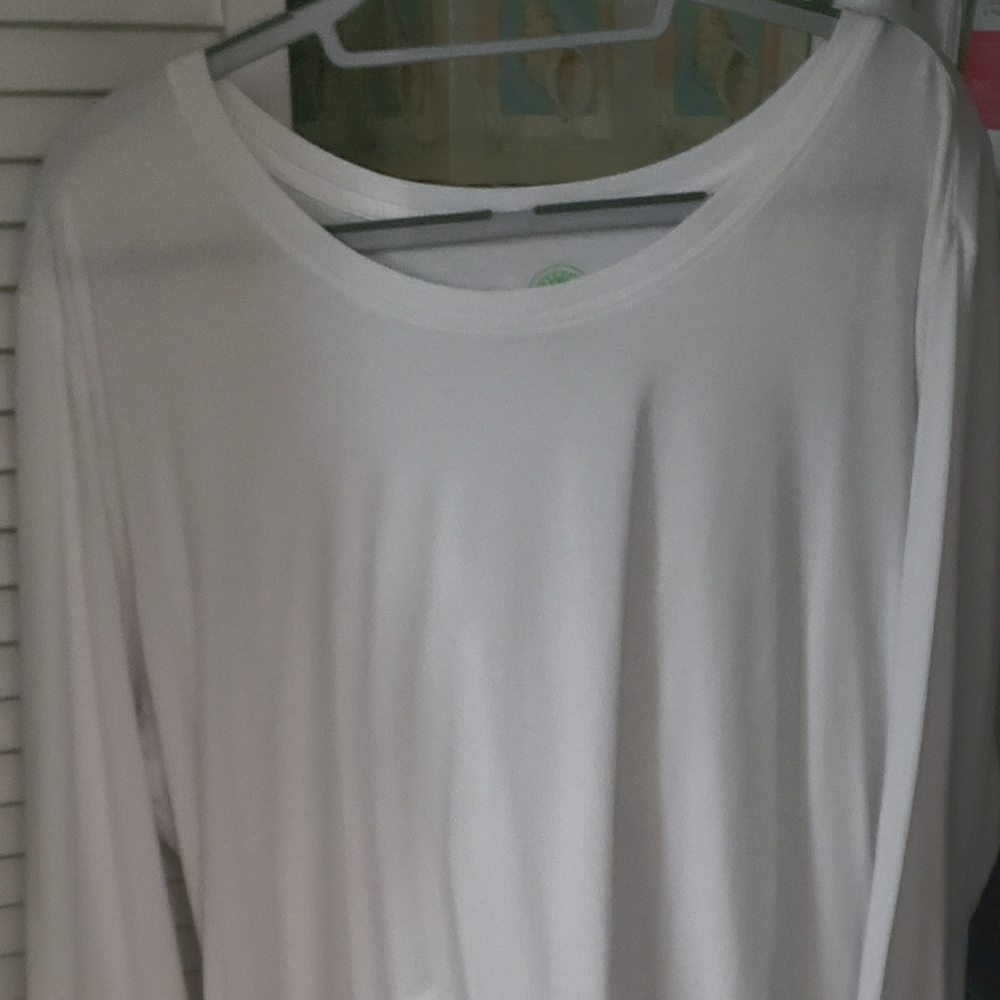 White Scrub Shirt, Healing Hands, size 3x
